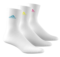 Носки теннисные Adidas Cushioned Crew Socks 3P - white/lucid cyan/lucid lemon/lucid pink