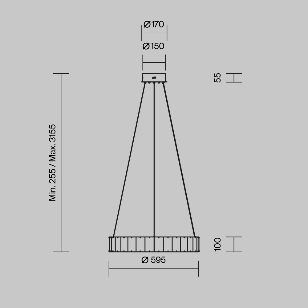 Подвесная светодиодная люстра Maytoni Majesty MOD517PL-L30BS3K