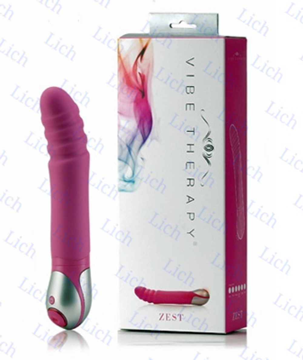 Розовый вибромассажер Zest, серия Vibe therapy.