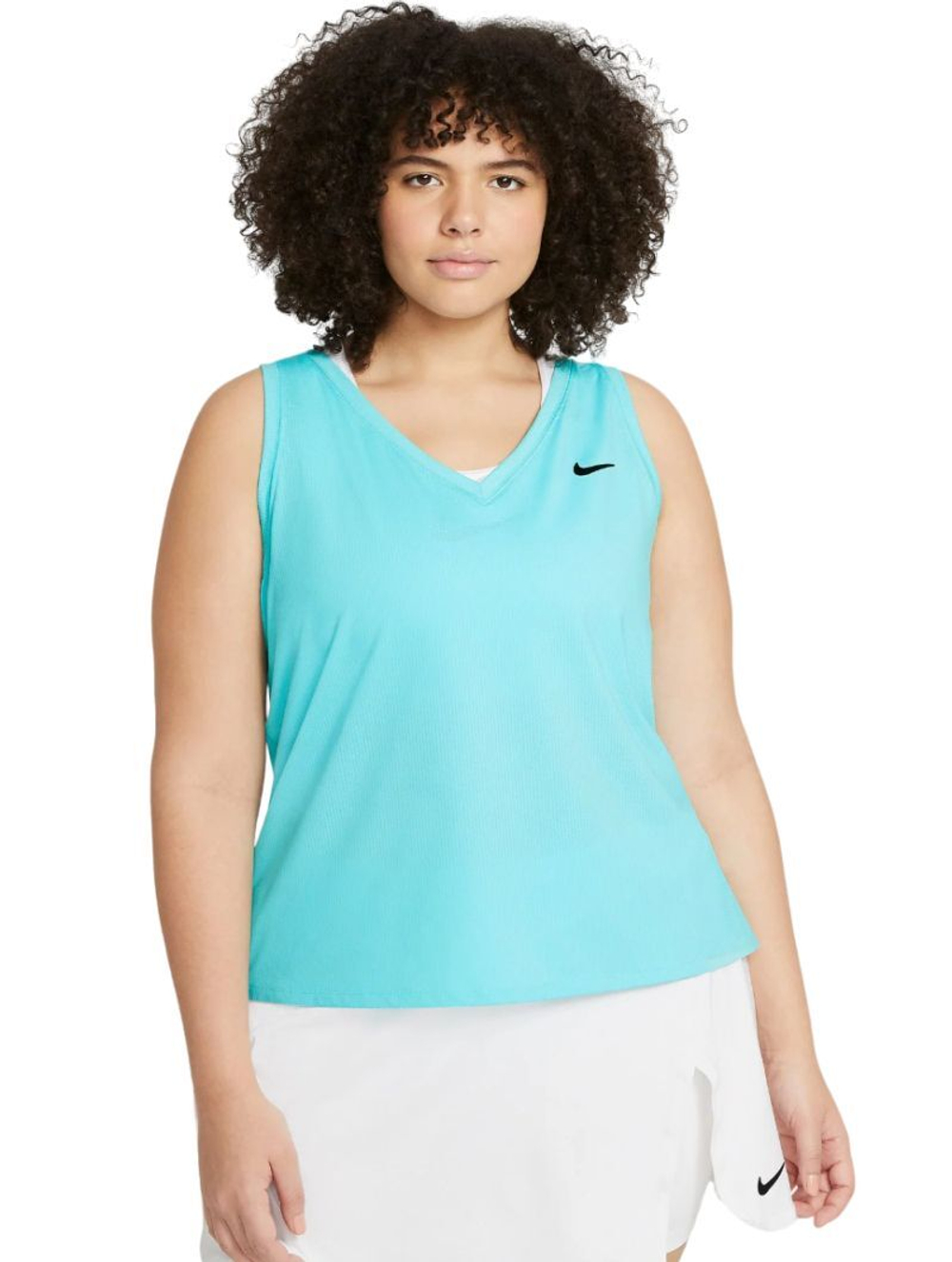 Женский топ теннисный Nike Court Dri-Fit Victory Tank Plus Line W - небесный