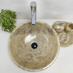 Раковина из оникса Bowl Grey BO-61089 45x45x17 из натурального камня
