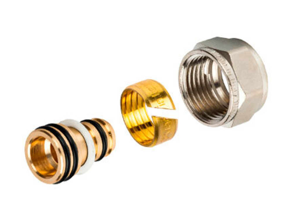 Фитинг компресс евроконус для труб PEX-AL-PEX 16х2,0х1/2 STOUT  366