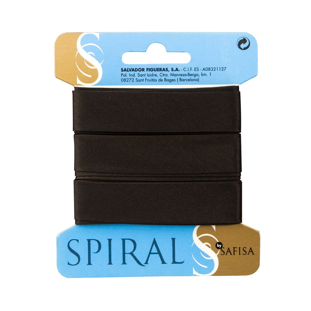 Косая бейка атласная отрез 20 мм / 2.5 метра, 17 т.коричневый, Safisa (Spiral)