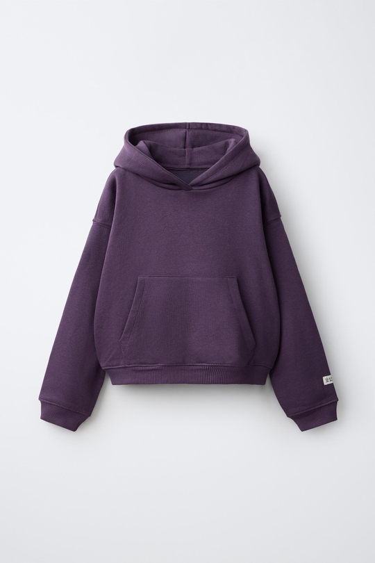 ZARA ХУДИ С НАШИВКОЙ, БАКЛАЖАННЫЙ
