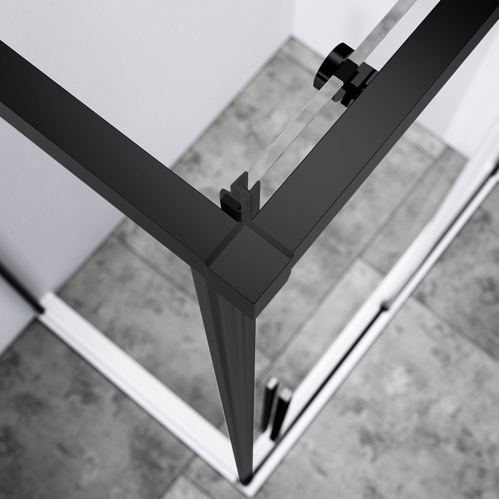 Душевой уголок Слим-Н (Slim-N) VSR-4SN8014CLB, 1400*800, черный, стекло прозрачное,