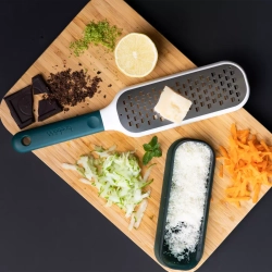 Терка средняя с ручкой с контейнером 27.5см Trebonn Kitchen Tools темно-зеленый