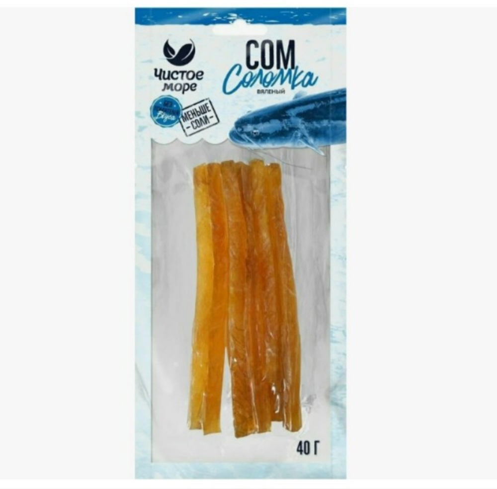 Сом соломка вялен "Чистое море" ЭКО 40г (30шт)
