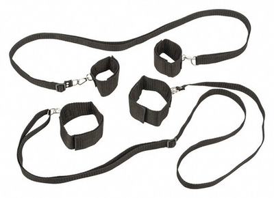 Набор на кровать Bondage Collection Bed Restraint System Plus Siz (Цвет: черный)