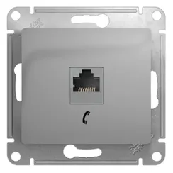 Розетка телефонная RJ11 Systeme Electric Glossa Алюминий GSL000381T