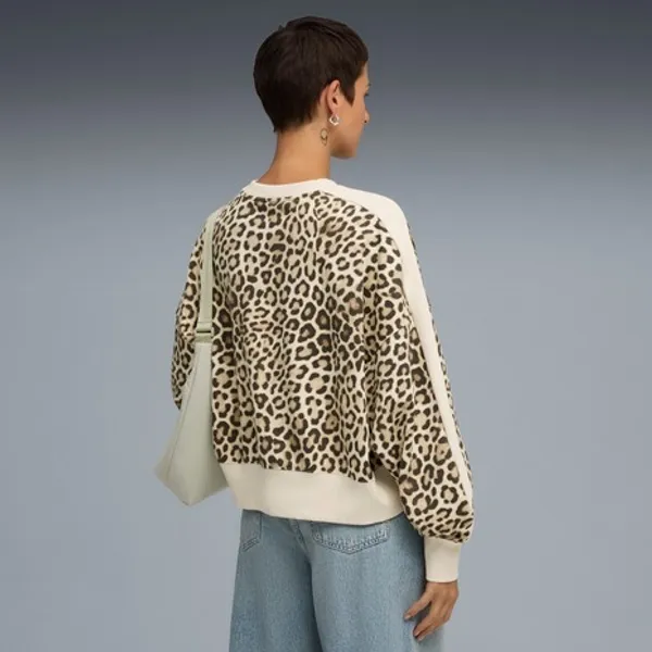 Толстовка женская PUMA T7 LEO LUXE AOP Over-Oversized Crew TR