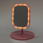 Зеркало настольное с подсветкой на подставке «Monika», цвет розовый, USB, 27*14,5см