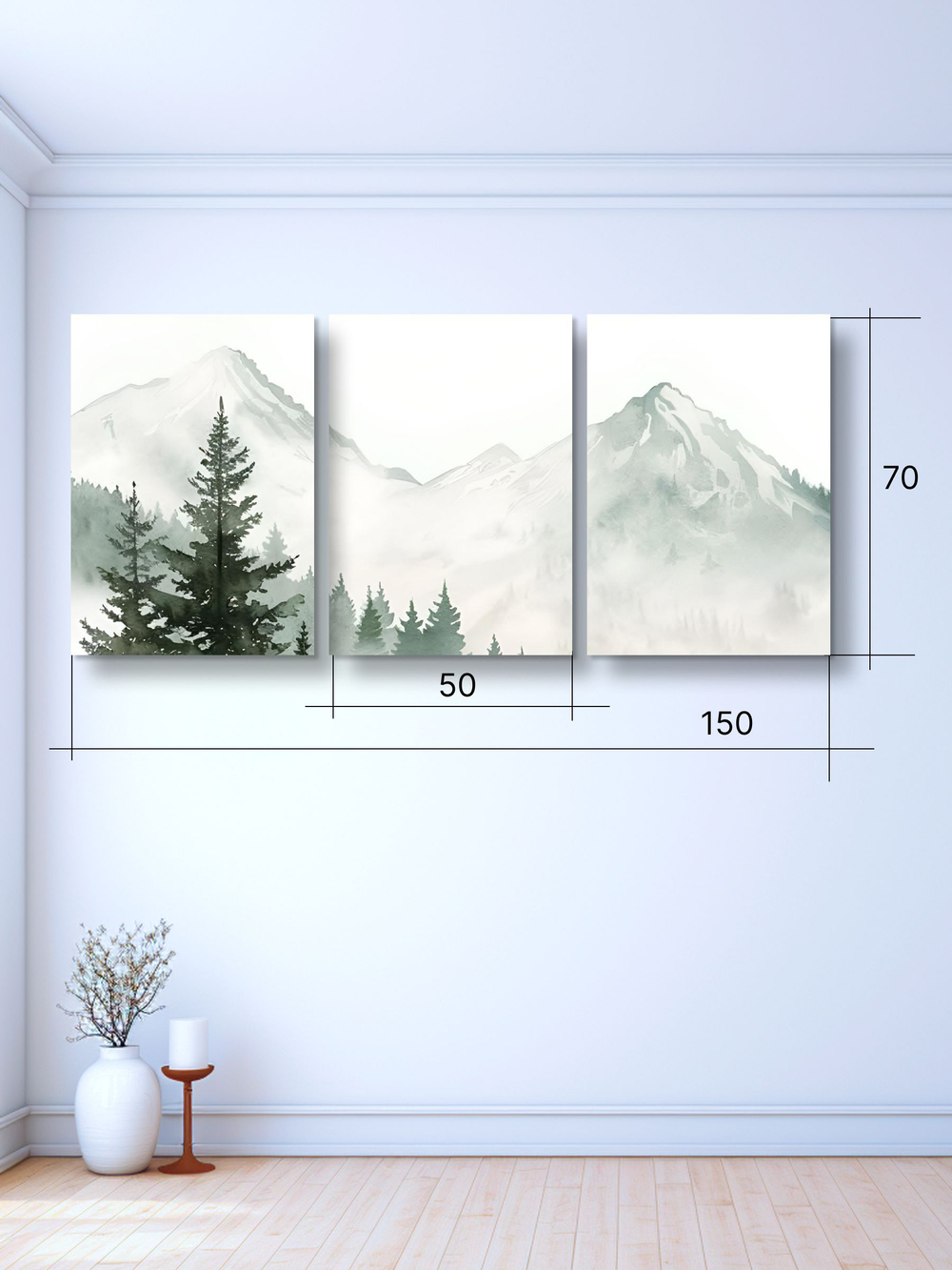 Картина Сила вершин модульная 50x70см 3шт.