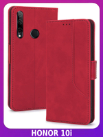Стильный чехол-книжка из кожи для HUAWEI HONOR 10i/ 10 LITE/ P SMART 2019 с отделом для наличных, 3 слотами для карт и подставкой