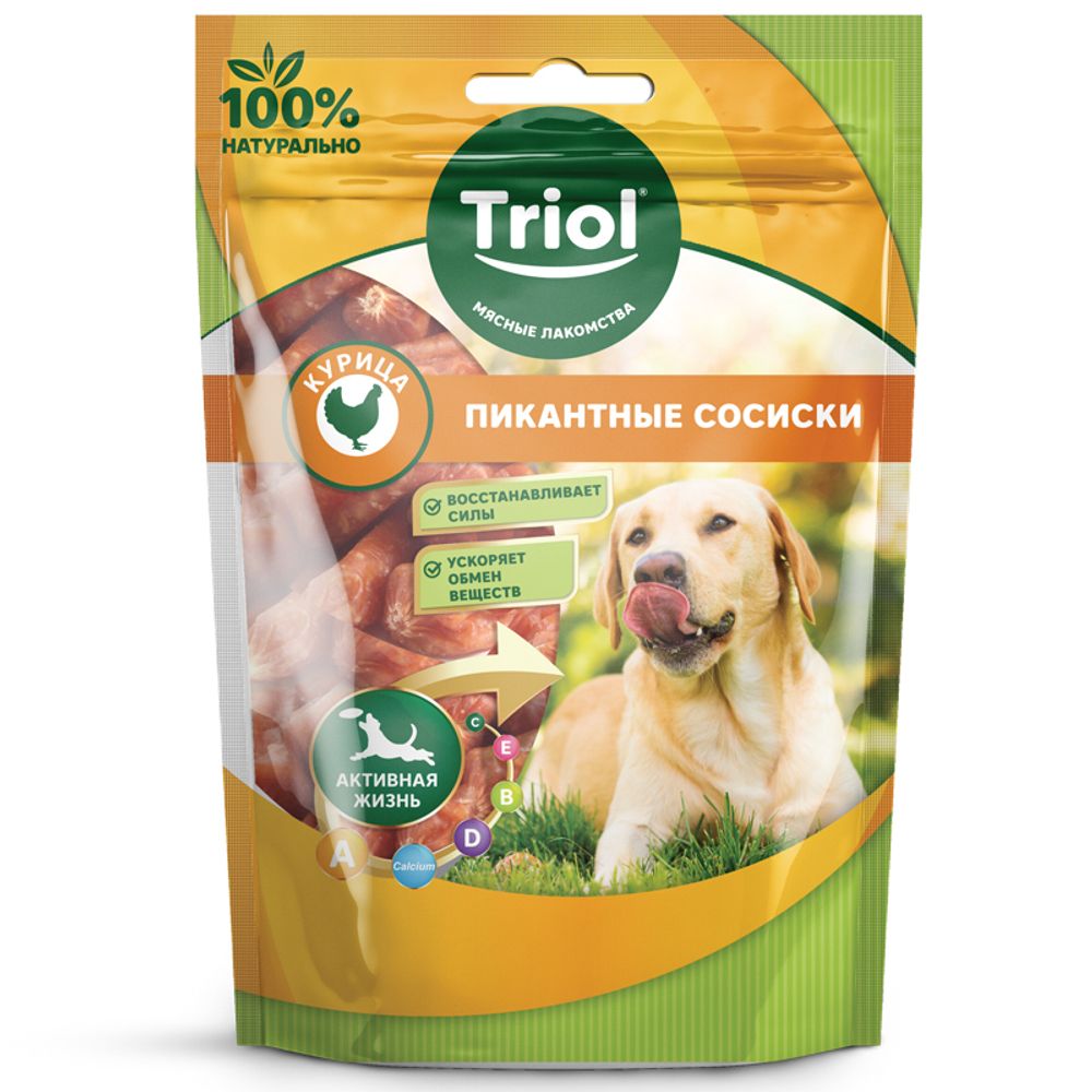 Лакомство для собак Triol «Пикантные сосиски из курицы», 70г