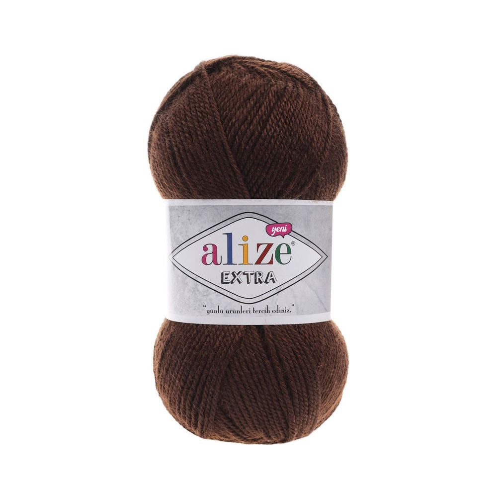 Экстра (Extra ) пряжа Alize 100% акрил 5х100г/220м 26 коричневый