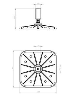 Кровельная опора SOLID FOOT 350х350