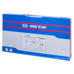 KING TONY (4542CR) Набор торцевых головок с принадлежностями 1/2", 6-гранные, 10-32 мм и 5/16"-1&1/4", 42 предмета