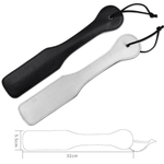 Двусторонняя гладкая шлепалка Struggle My Spanker - 32 см. (Цвет: серебристый с черным)