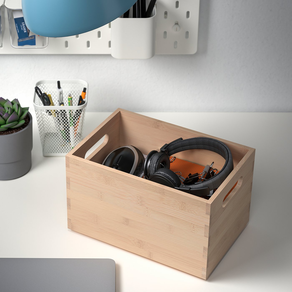 IKEA UPPDATERA  (ИКЕА УППДАТЕРА)  -  Контейнер - светлый бамбук 16х24х15 см
