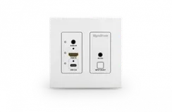 Wyrestorm NHD-500-IW-TX-V2 - настенный передатчик 4K@60 UHD (4:4:4), HDMI и USB-C входы, Alt mode, AVoIP (1 Гбит/с), аудио вход, RS-232, POE 802.3af, зарядка 60Вт