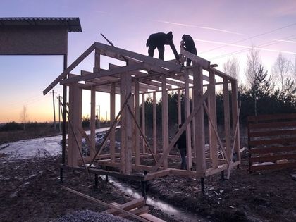 Фотоотчет о строительстве КПП в «Усадьбе Романово»
