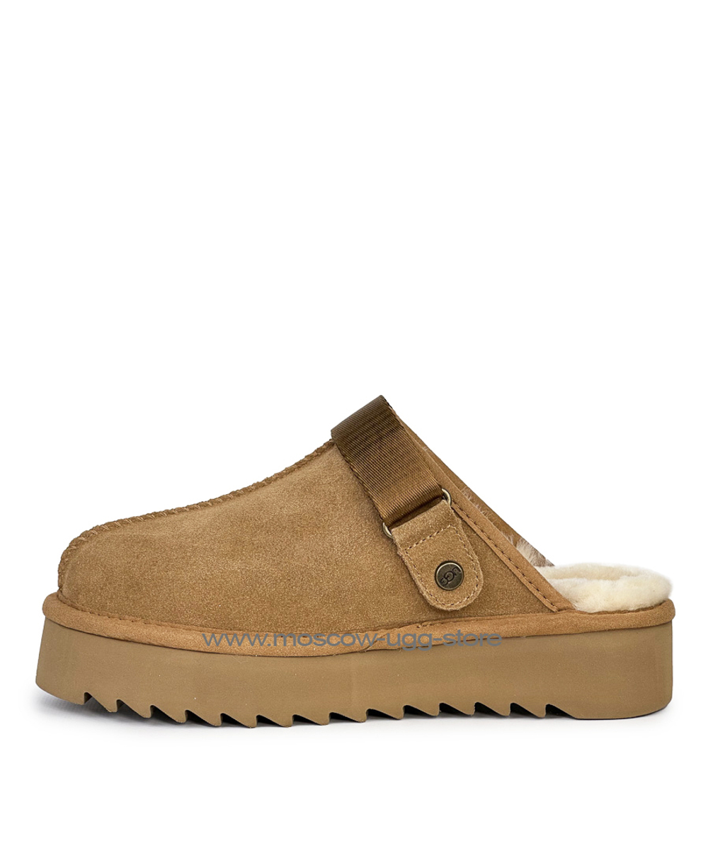 GOLDENSTAR CLOG PLATFORM- Chestnut