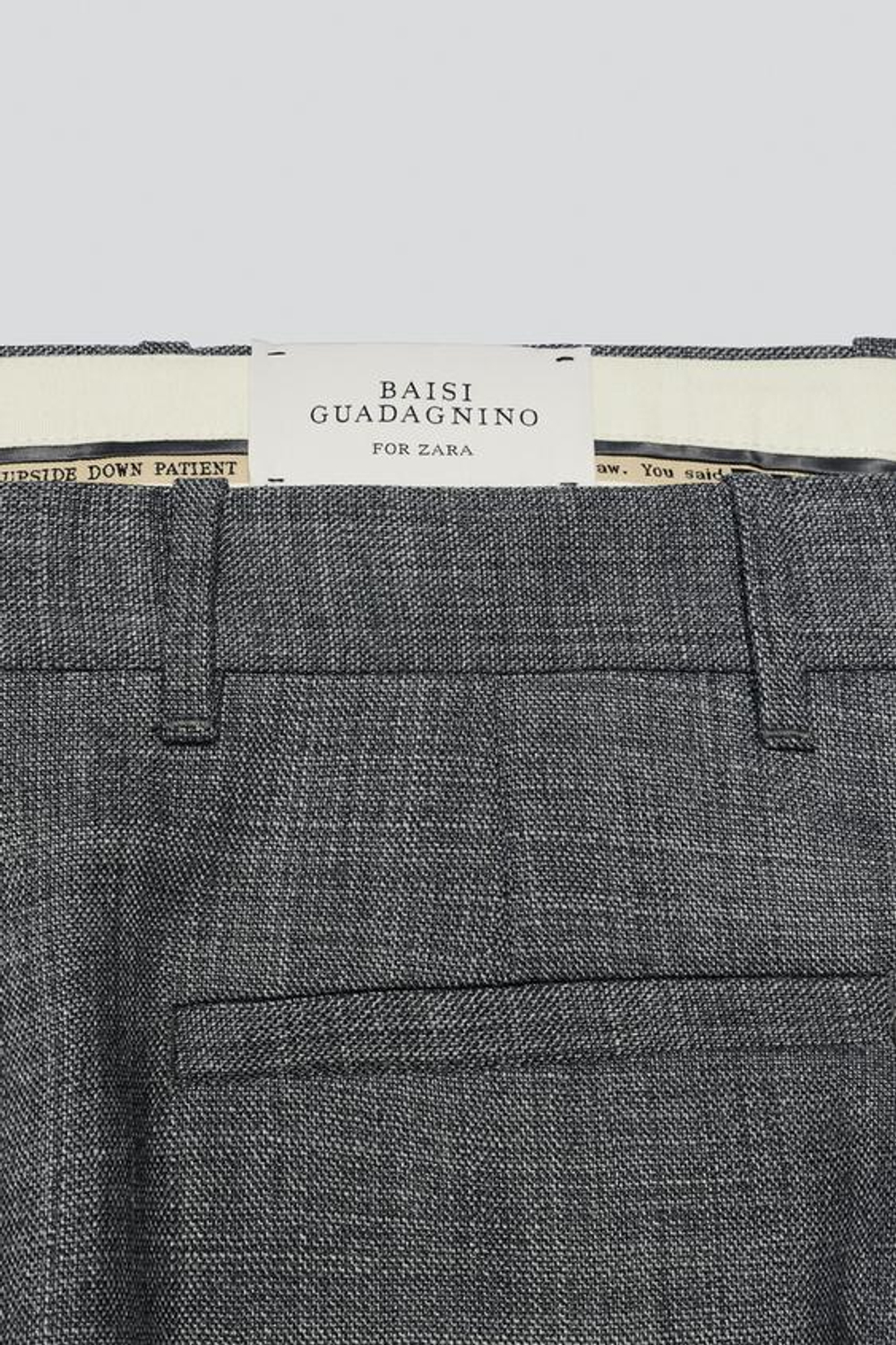 ZARA X BAISI GUADAGNINO КОСТЮМНЫЕ БРЮКИ ИЗ 100% ШЕРСТИ, СЕРЫЙ