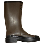 CHANEL Calfskin Rain Boots Women"s Army Green