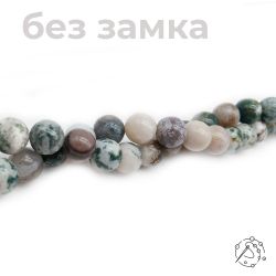 Нить бусин моховой агат 12 мм