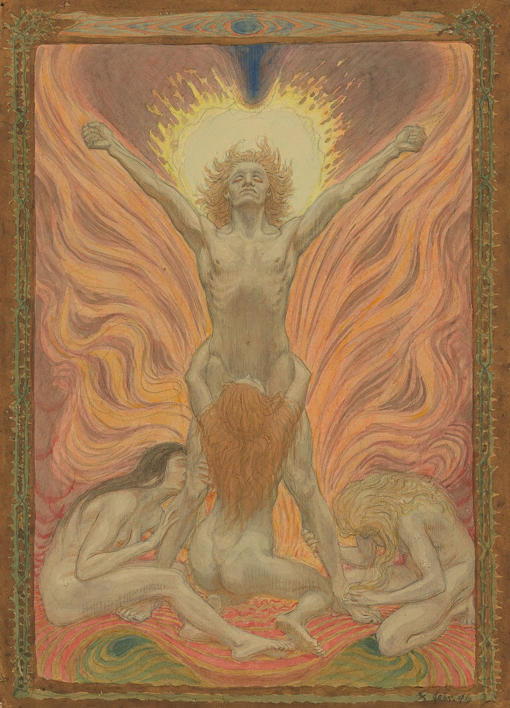 Фидус. 1896. Сын земли (Der Sohn der Erde). 33.5 х 24.3. Бумага, акварель поверх карандаша. Частное собрание.