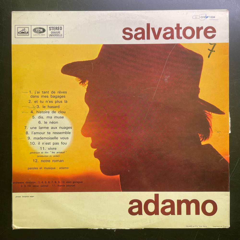 Salvatore Adamo ‎– Adamo (Франция 1968г.)