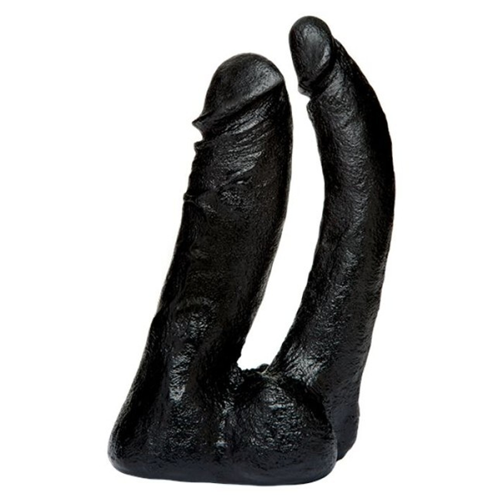 Черная насадка для страпон-трусиков Double Penetrator (Цвет: черный)