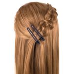 Заколки для волос НАБОР 2 шт., 8 см, зажим, soft touch, чёрный, MONTE VITA, 457087
