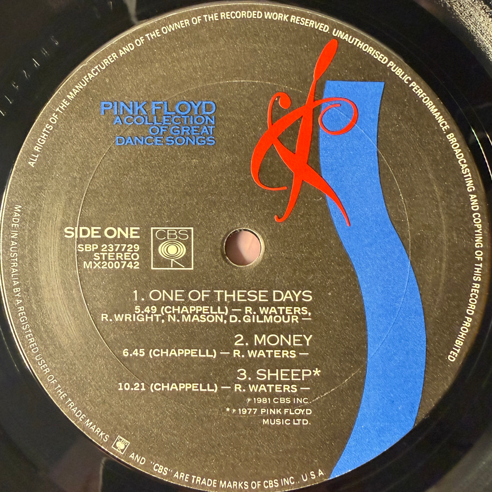 Pink Floyd ‎– A Collection Of Great Dance Songs (Австралия 1981г.) T