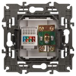 Розетка ЭРА Elegance 14-3110-16 RJ45+TV, титан | Эра Elegance