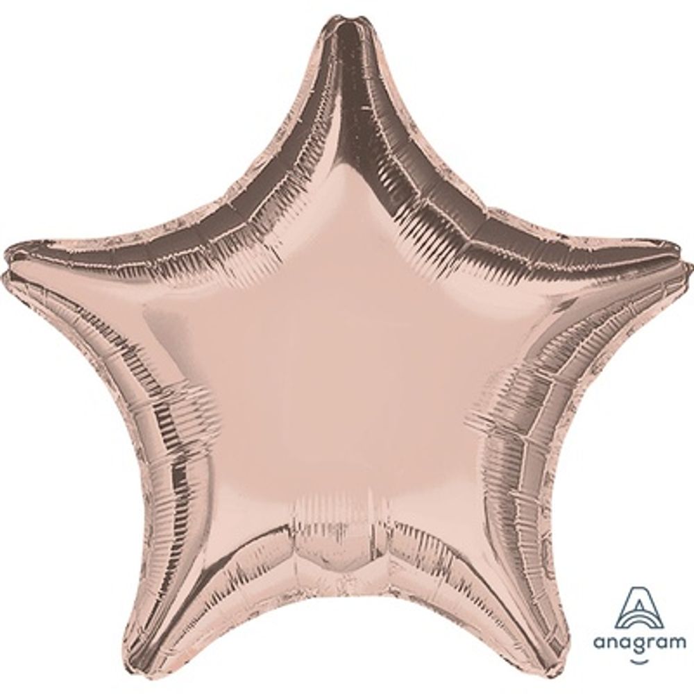 АN Шар Звезда 19"/48 см, Металлик Rose Gold розовое золото (БГ-15)