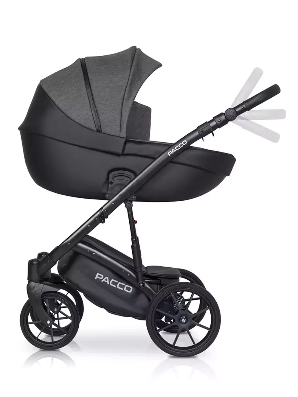 Коляска  PACCO (3 в 1) (RIKO BASIC) 04 Carbon (темно-серый-черный)
