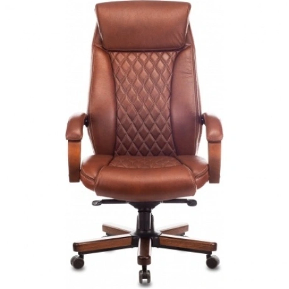 Кресло руководителя Бюрократ T-9924WALNUT светло-коричневый Leather Eichel