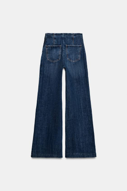 ZARA ДЖИНСЫ Z1975 WIDE LEG С ВЫСОКОЙ ПОСАДКОЙ БЕЗ ПОЯСА, СИНИЙ