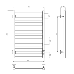 Полотенцесушитель электрический AVS Соул 50x80 графит матовый 831-E005-5080-GR
