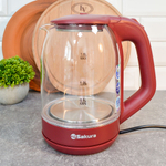 Чайник электрический 1,8л Sakura SA-2736R, стеклянный с точечной подсветкой