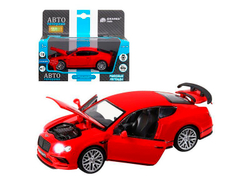 Машина "АВТОПАНОРАМА" Bentley Continental GT Supersports, красный, 1/32, в/к 17,5*12,5*6,5 см