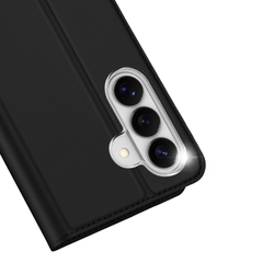 Чехол книжка из кожи черного цвета для Samsung Galaxy S26, серия Skin Pro Series от Dux Ducis