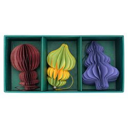 Набор елочных украшений из бумаги Honeycomb festive из коллекции New Year Essential, 3 шт.