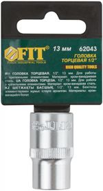 62043 Головка 6-гранная CrV 1/2" 13 мм FIT