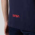 Футболка Alpha Industries Nasa Worm Logo Tee Rep. Blue (Синяя)