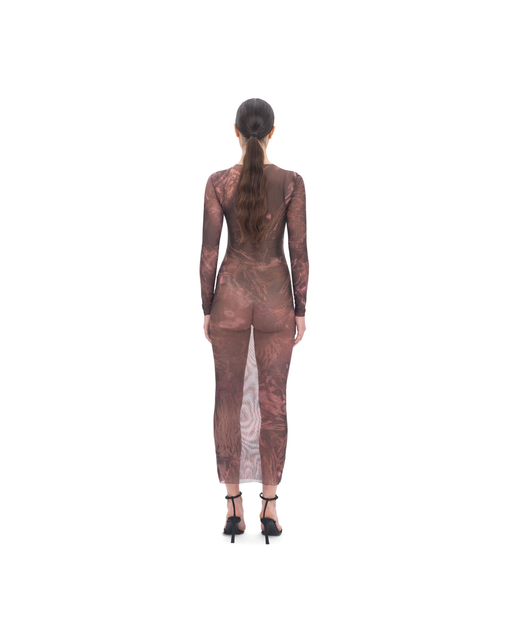 BROWN MESH DRESS