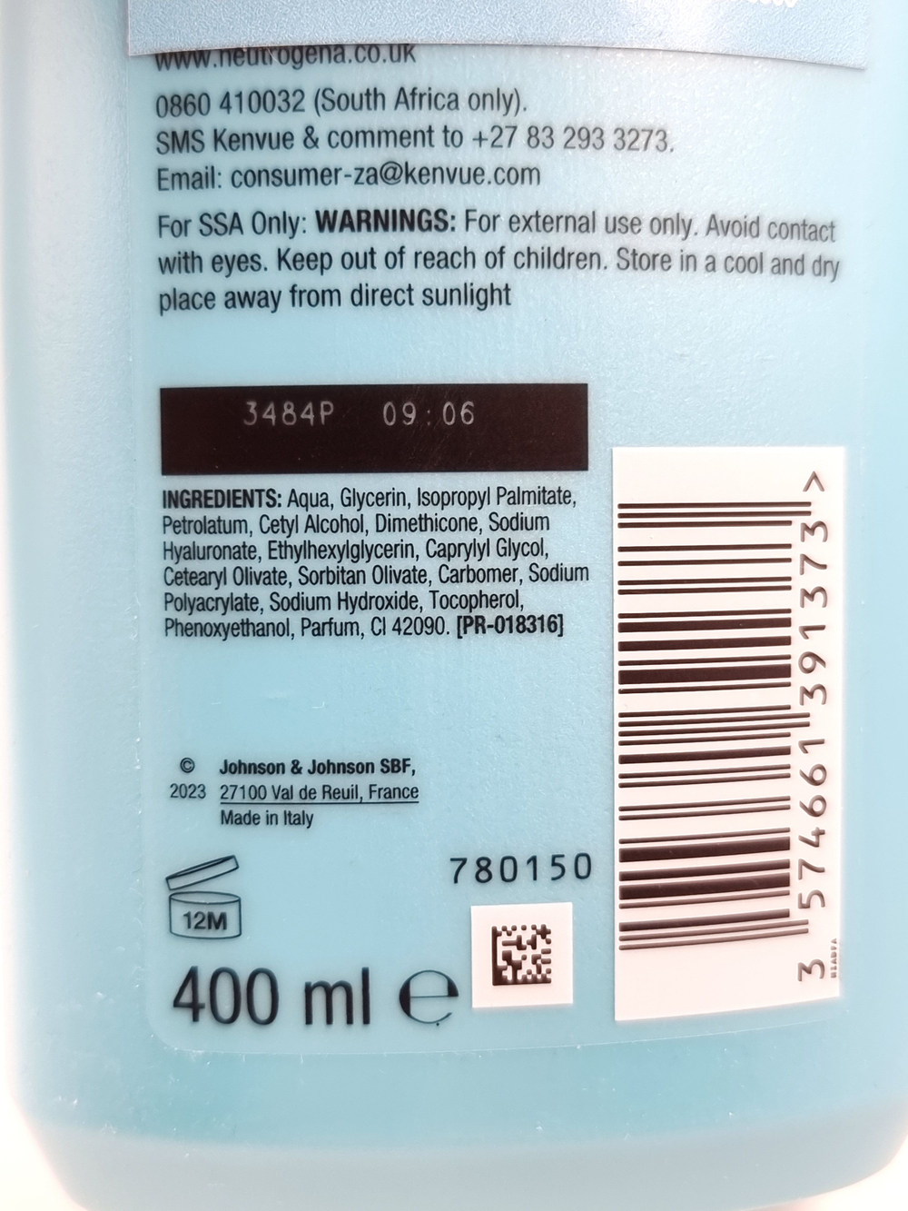 NEUTROGENA Hydro Boost гель-крем-лосьон для тела 400 мл (Италия)