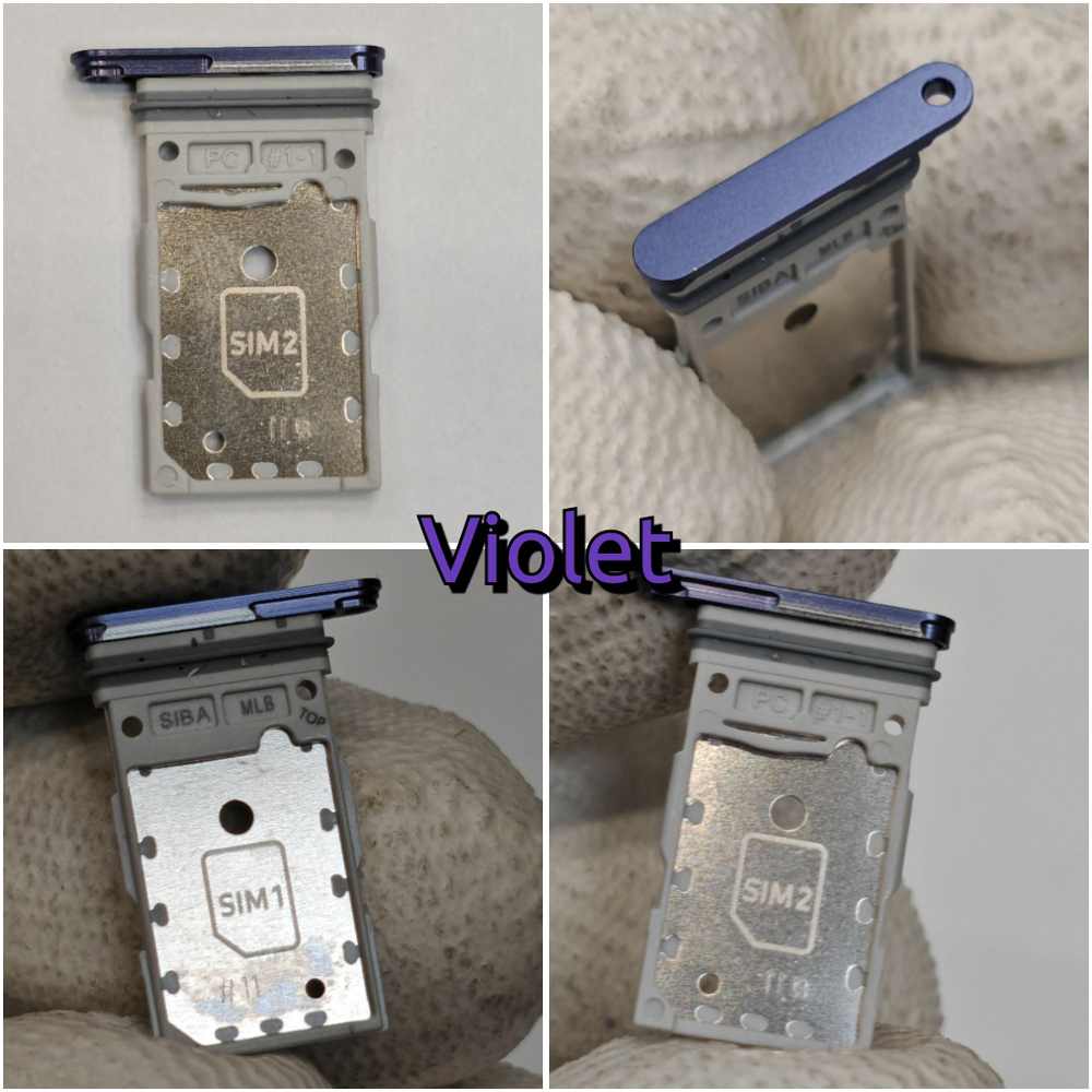 Сим лоток для Samsung S24 (S921) / S24 Plus (S926) Держатель Sim. Оригинальное качество (Цвет: Коричневый / Оранжевый)