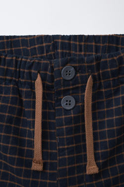 ZARA БРЮКИ BAGGY В КЛЕТКУ, СИНИЙ
